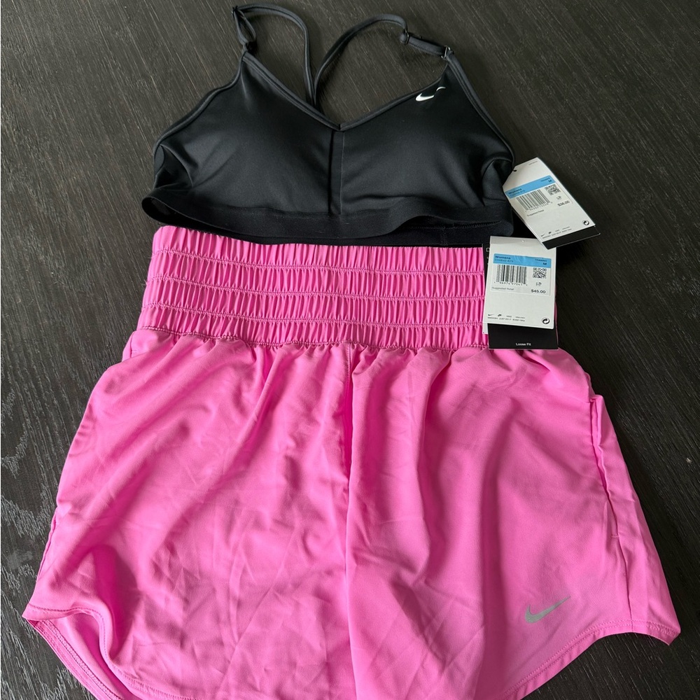 Nike Black and Pink Athletic Set